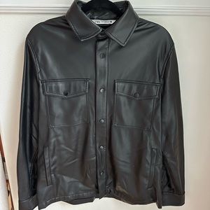 Zara Faux Leather Shirt Jacket